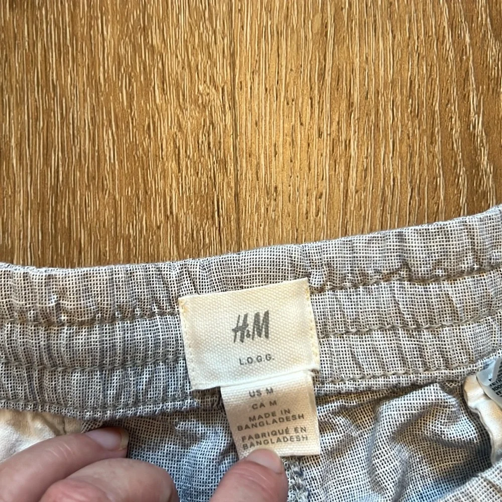 H&M Regular elastic Standard Grey 100% Cotton casual pants Medium